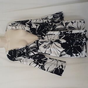 Islander Swimsuit Cover Dress Women Size L Black White Open Front Beachy